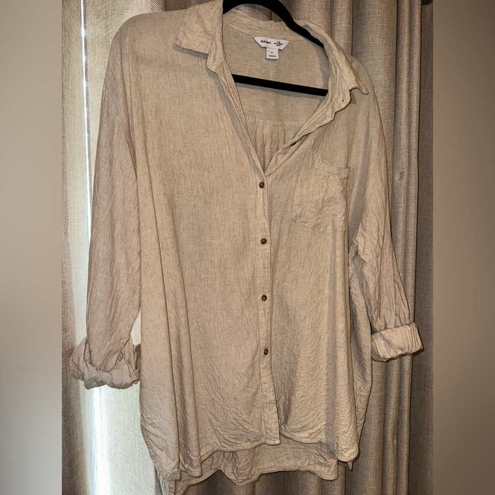 Old Navy Boyfriend Linen Shirt